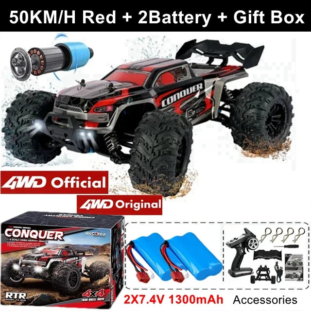 4WD Remote Control Car Off Road 4x4 RC High Speed Buggy Truck Super Brushless 50 or 80KM/H Fast Drift Racing Toy Kids Adults