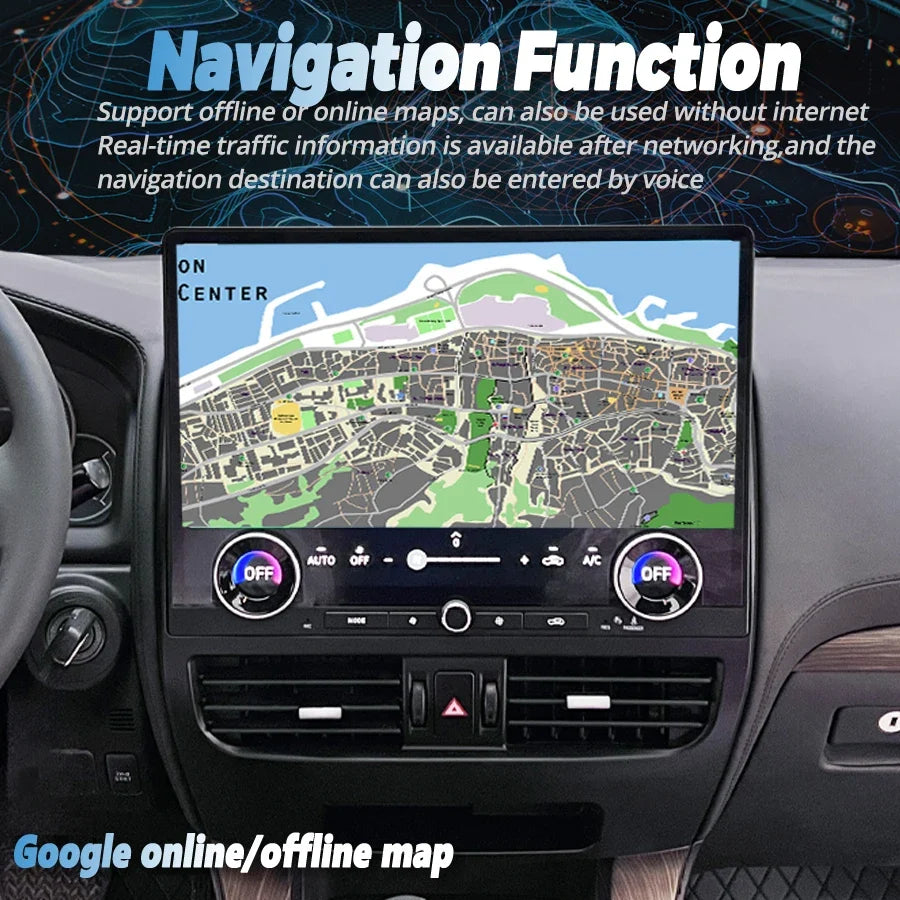 16inch Touch Screen For Lexus GX470 Toyota Prado 120 2002-2009 Android 13 Built-in Carplay/Android Auto