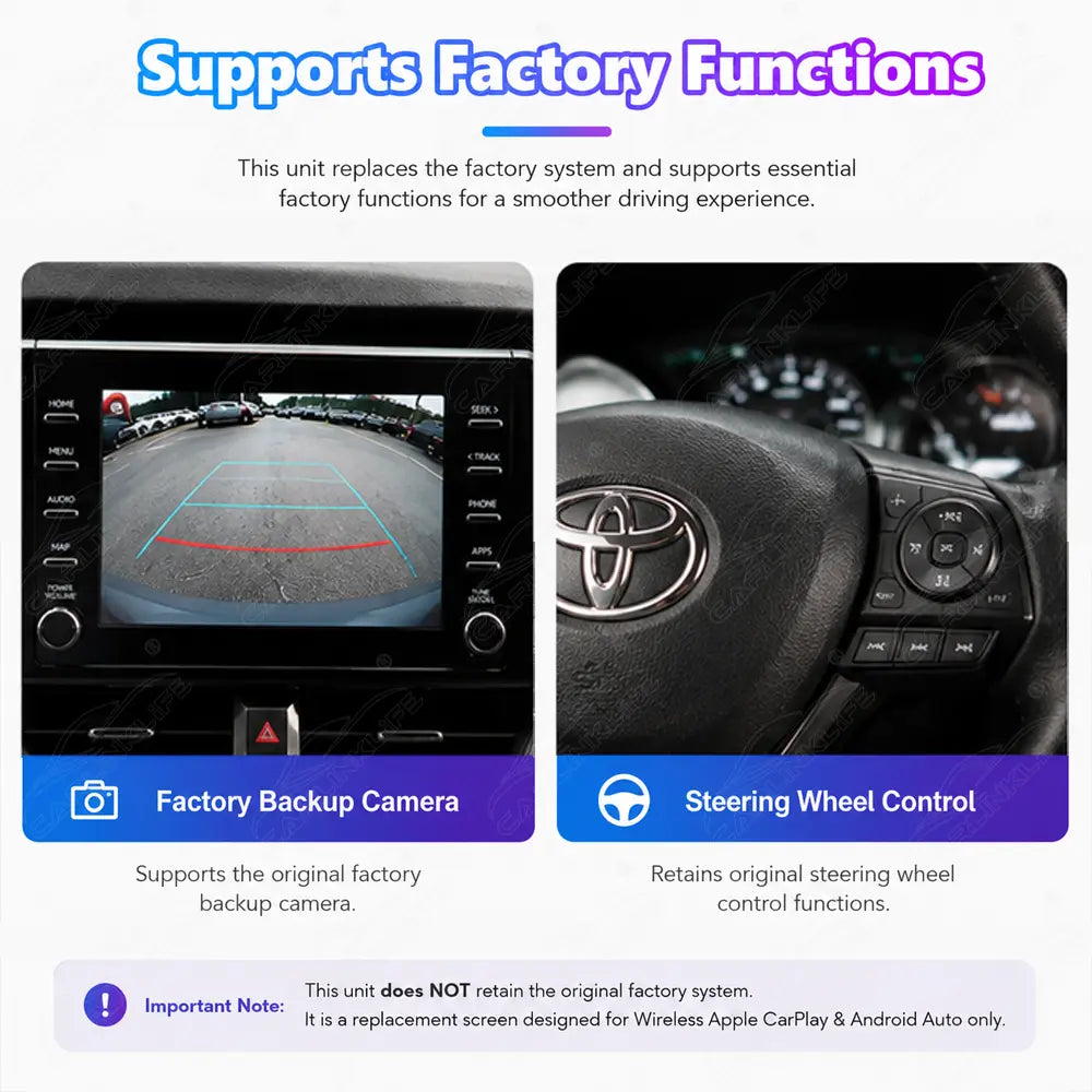 Toyota Corolla (2019–2023) Linux Wireless CarPlay & Android Auto Screen Upgrade