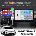 Wireless Apple Carplay Android Auto For Tesla Model Y / Model 3 2019-2024 CarPlay Retrofit Module