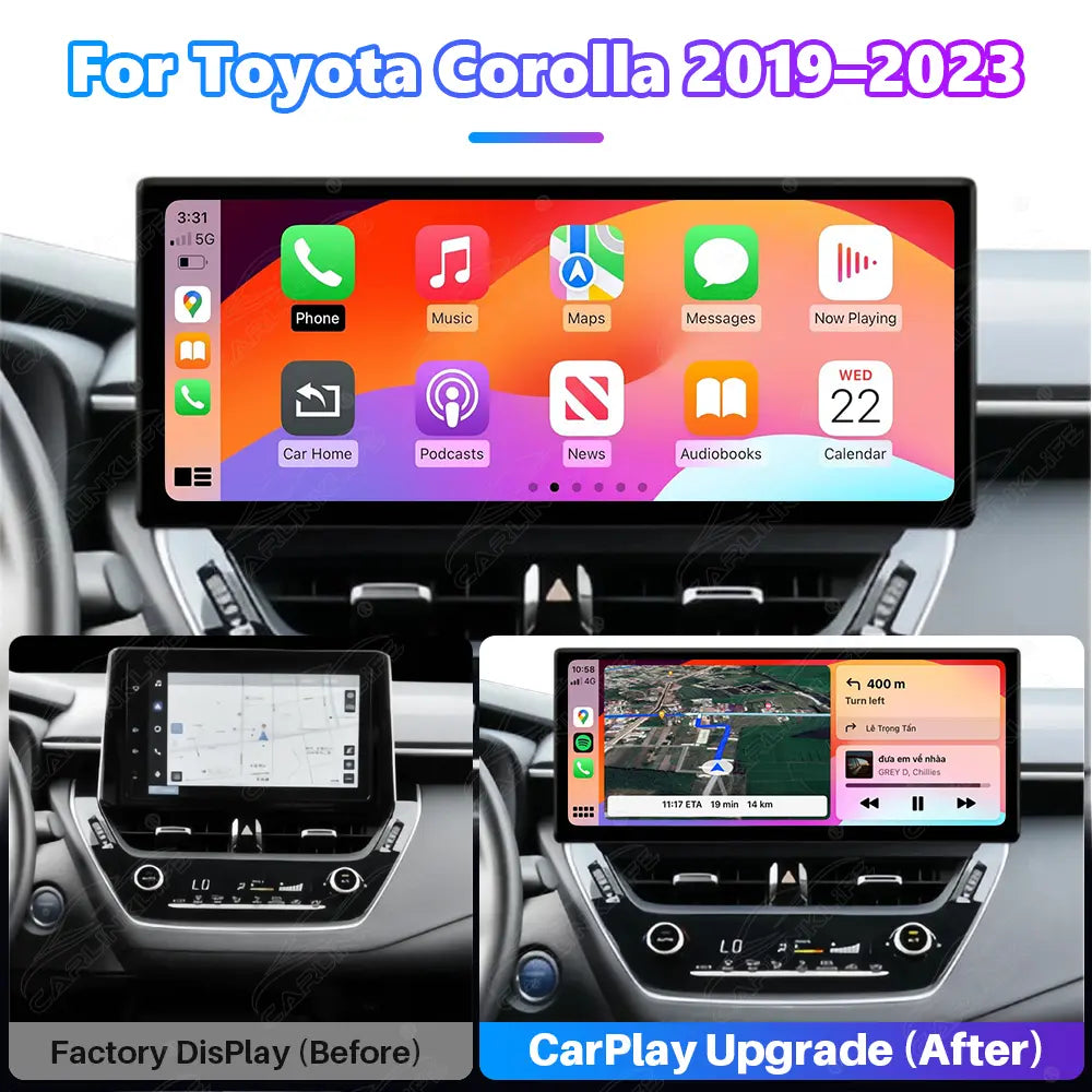 Toyota Corolla (2019–2023) Linux Wireless CarPlay & Android Auto Screen Upgrade