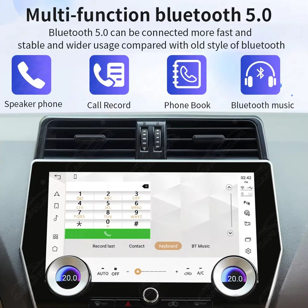 11.8 inch Android Car Radio For Toyota Prado 2010-2022 Car Stereo CarPlay Multimedia Player