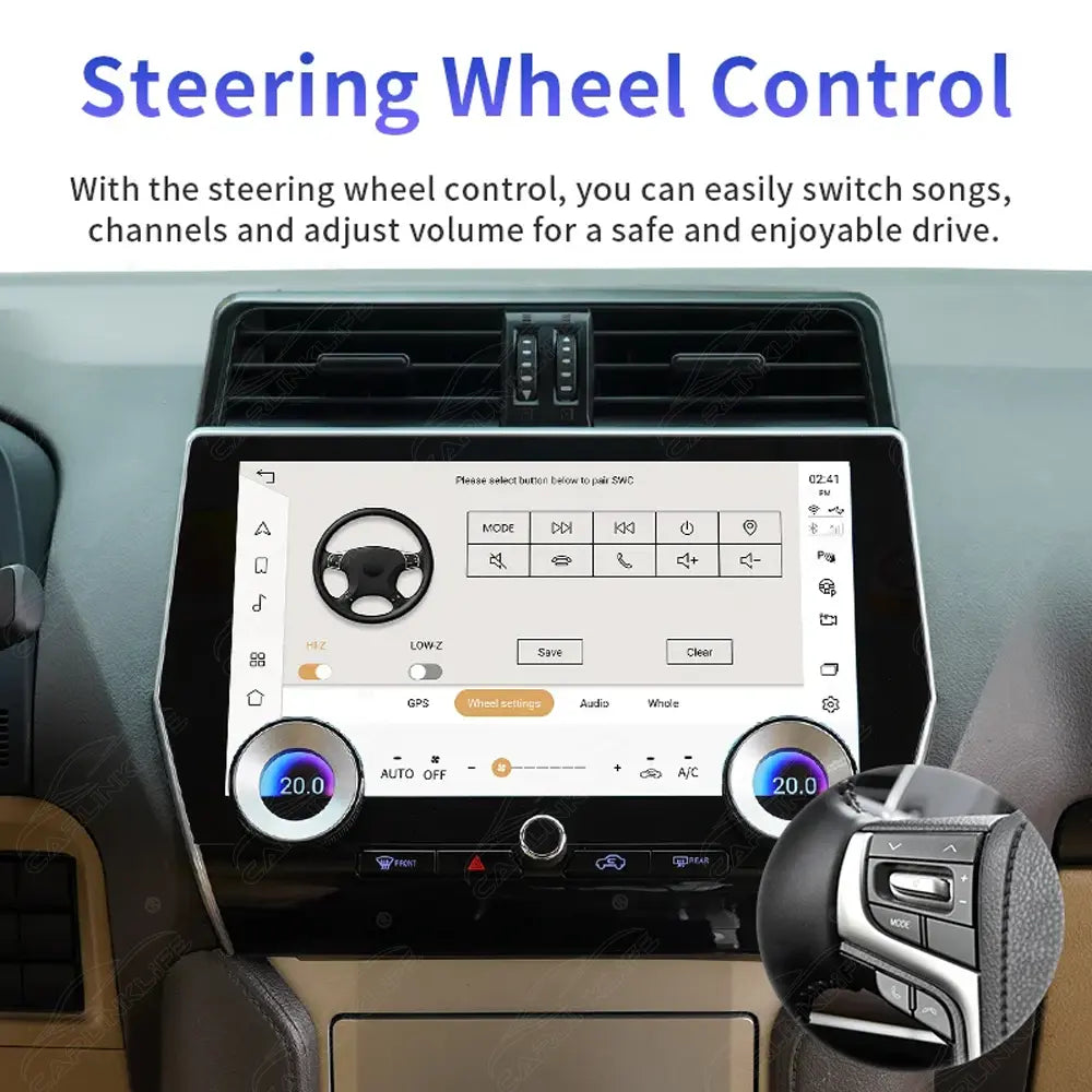 11.8 inch Android Car Radio For Toyota Prado 2010-2022 Car Stereo CarPlay Multimedia Player