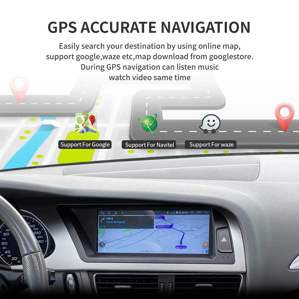 8" Android 13 Car Multimedia Player Carplay For Audi A4 A5 Q5 B8 2009-2016