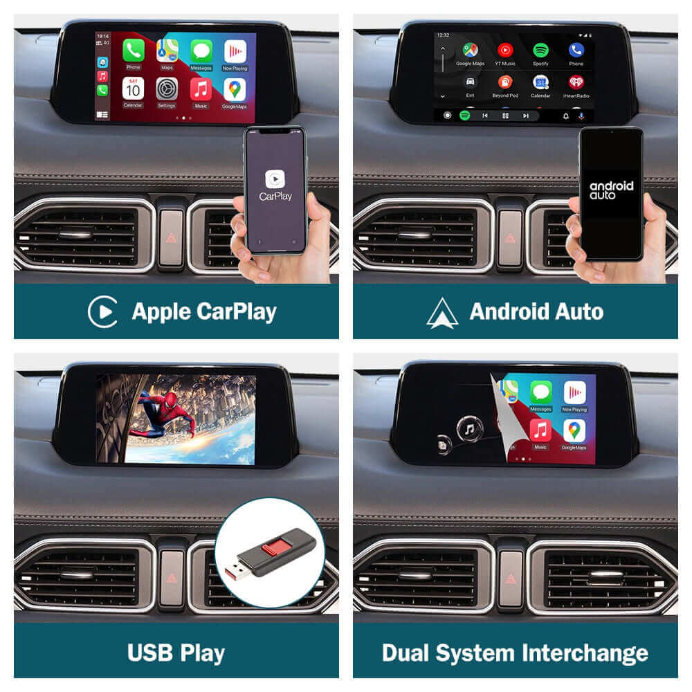 Wired Apple CarPlay/Android Auto Upgrade Module for Mazda CX3 CX4 CX5 CX8 CX9 2014-2020 Mazda2 Mazda3 Mazda6