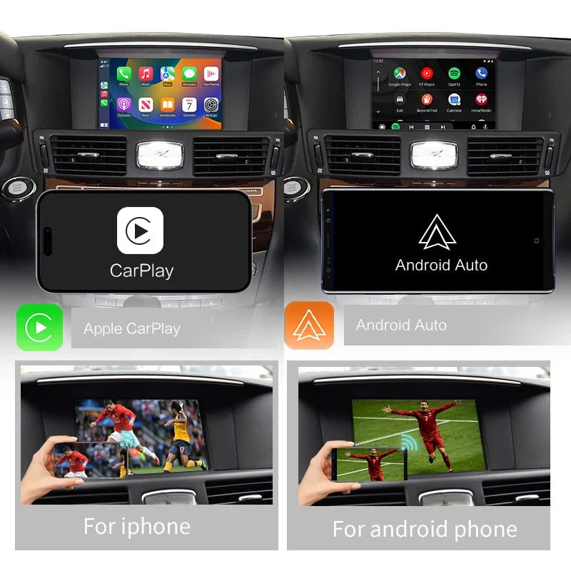 Wireless Apple CarPlay Android Auto Interface For Infiniti QX60 QX70 Q70 Nissan Patrol 2008-2020 Aftermarket CarPlay Upgrade Retrofit Module