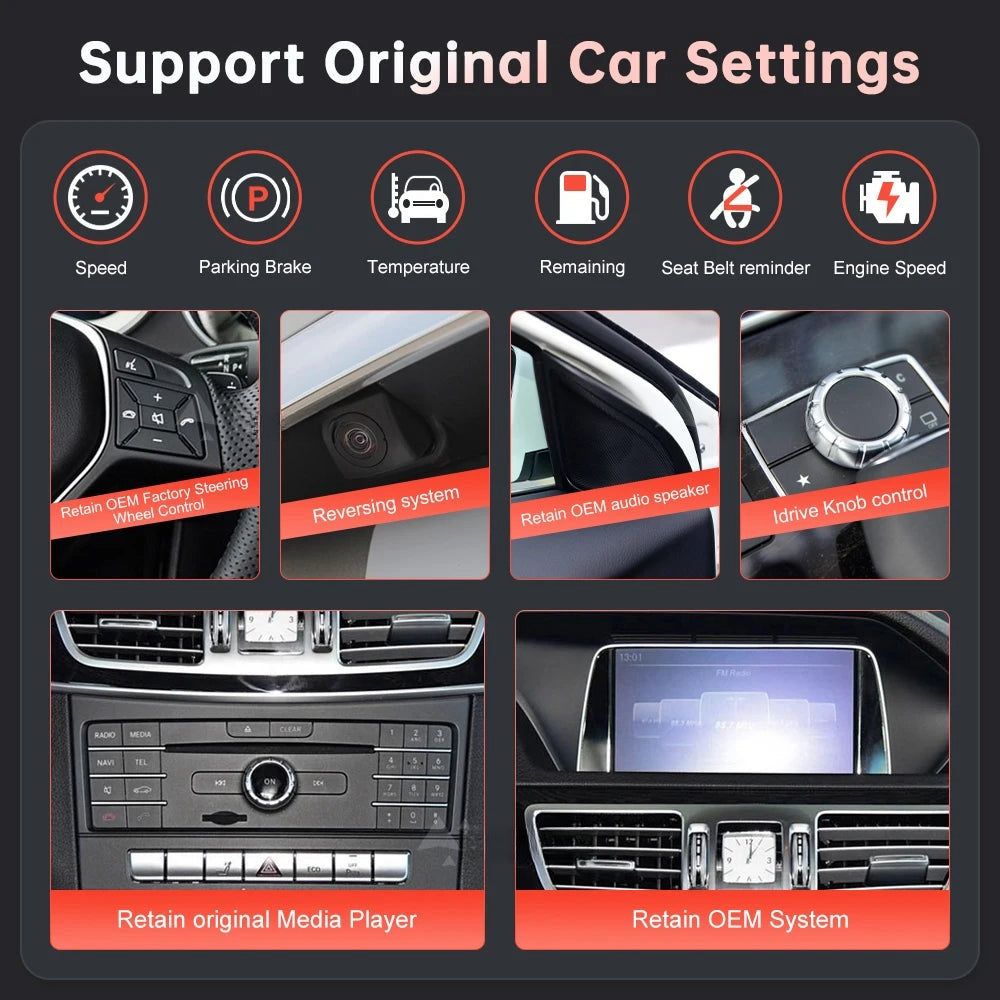 Mercedes Benz E Class/E Coupe W207 2009-2016 Wireless Apple CarPlay Android Auto Car Multimedia Linux Touch Screen