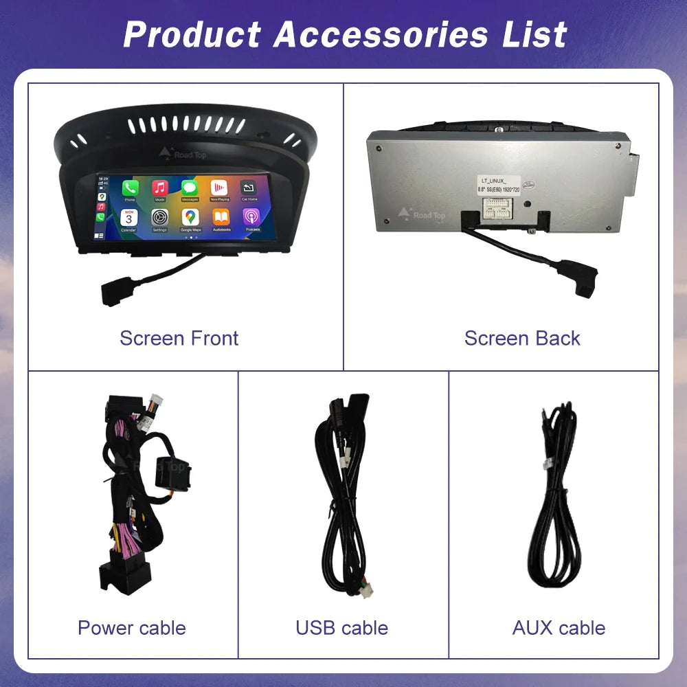 8.8 LINUX SCREEN BMW 3 5 6 SERIES E60~E93 2003-2013 UPGRADE Wireless Carplay/Android auto (CCC/CIC/NBT)