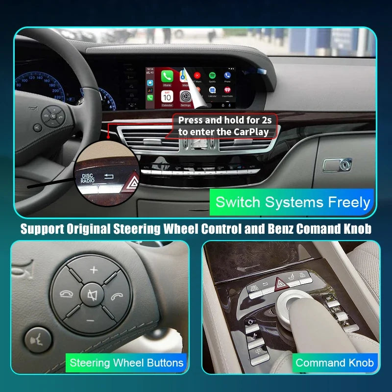 Wireless CarPlay module for Mercedes Benz S-Class / CL W221 2006-2012  Android Auto Mirror Link AirPlay