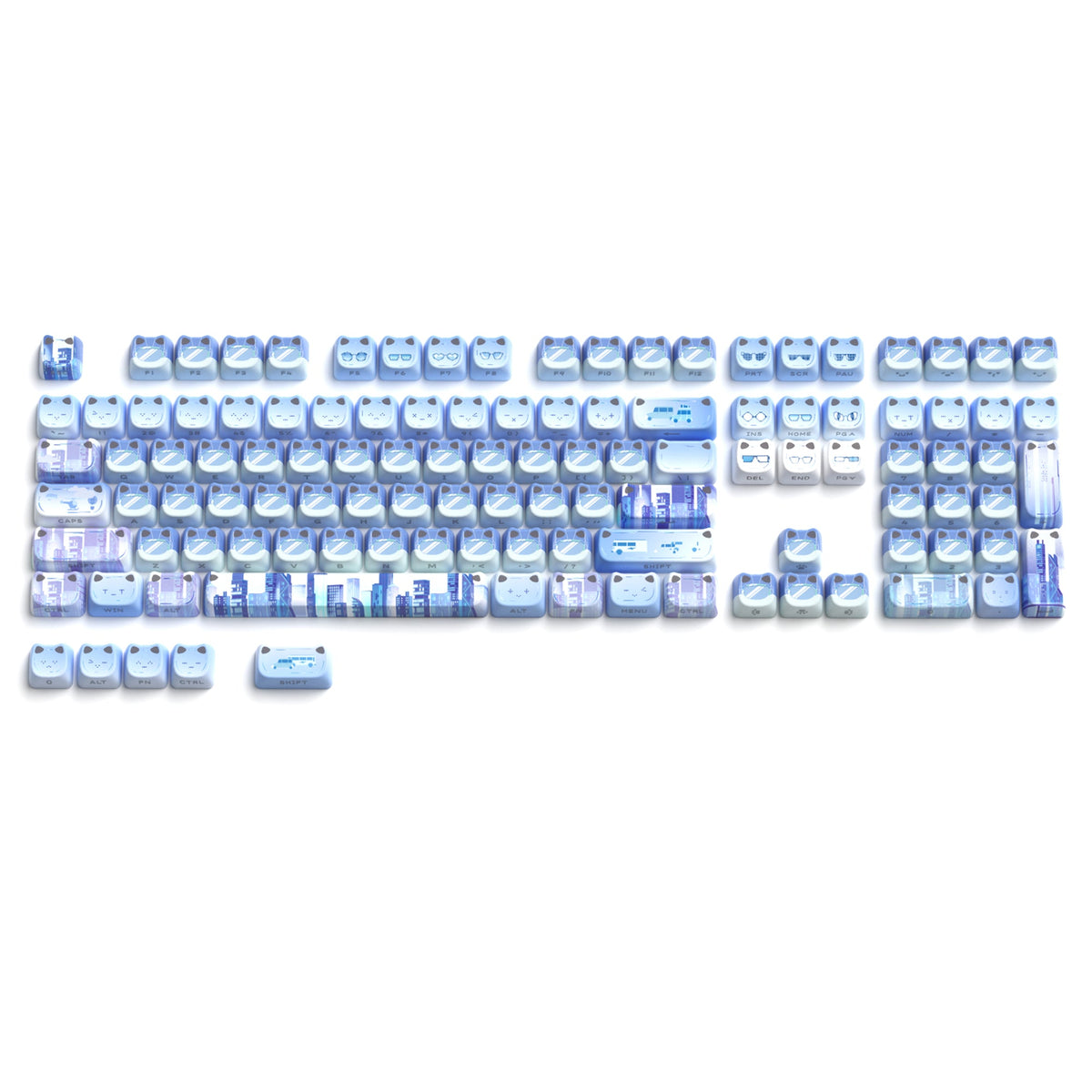 XVX Lumicat MAO Profile Side-Printed Shine-Through 113-Key Keycap Set