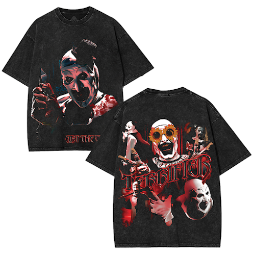Terrifer Horror Premium Acid– Washed Tee Cotton Menswear Top  | SEP 94