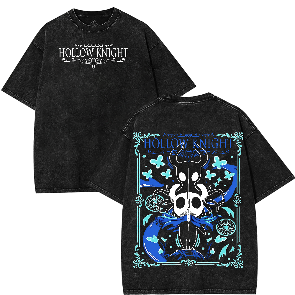 Hollow Knight Gaming Double Printed Unisex Acid Washed Lightweight T-Shirt [TPR]