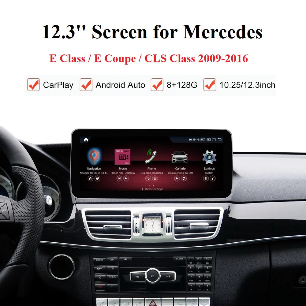 Android 13 Car Radio Touchscreen 12.3'' Car Stereo for Mercedes Benz E Class S212 W212 E Coupe C207 CLS Class W218 2009-2016