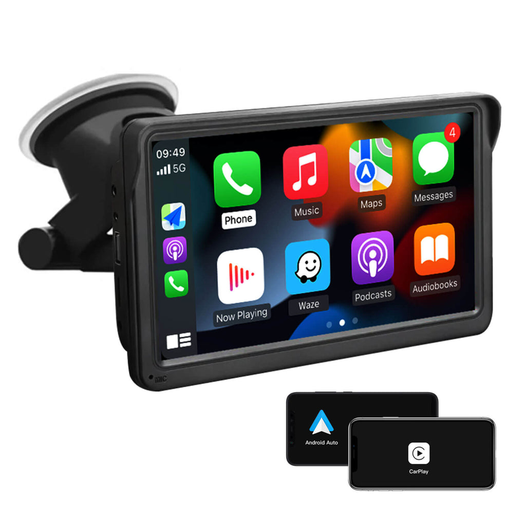 Carlinklife 7 Inch Wireless CarPlay Android Auto Touch Screen Car Radio Portable CarPlay Screen Multimedia Player