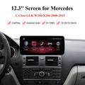 Android 13 Car Radio Touchscreen 12.3'' Car Stereo for Mercedes Benz C Class W204 GLK X204 2008-2015