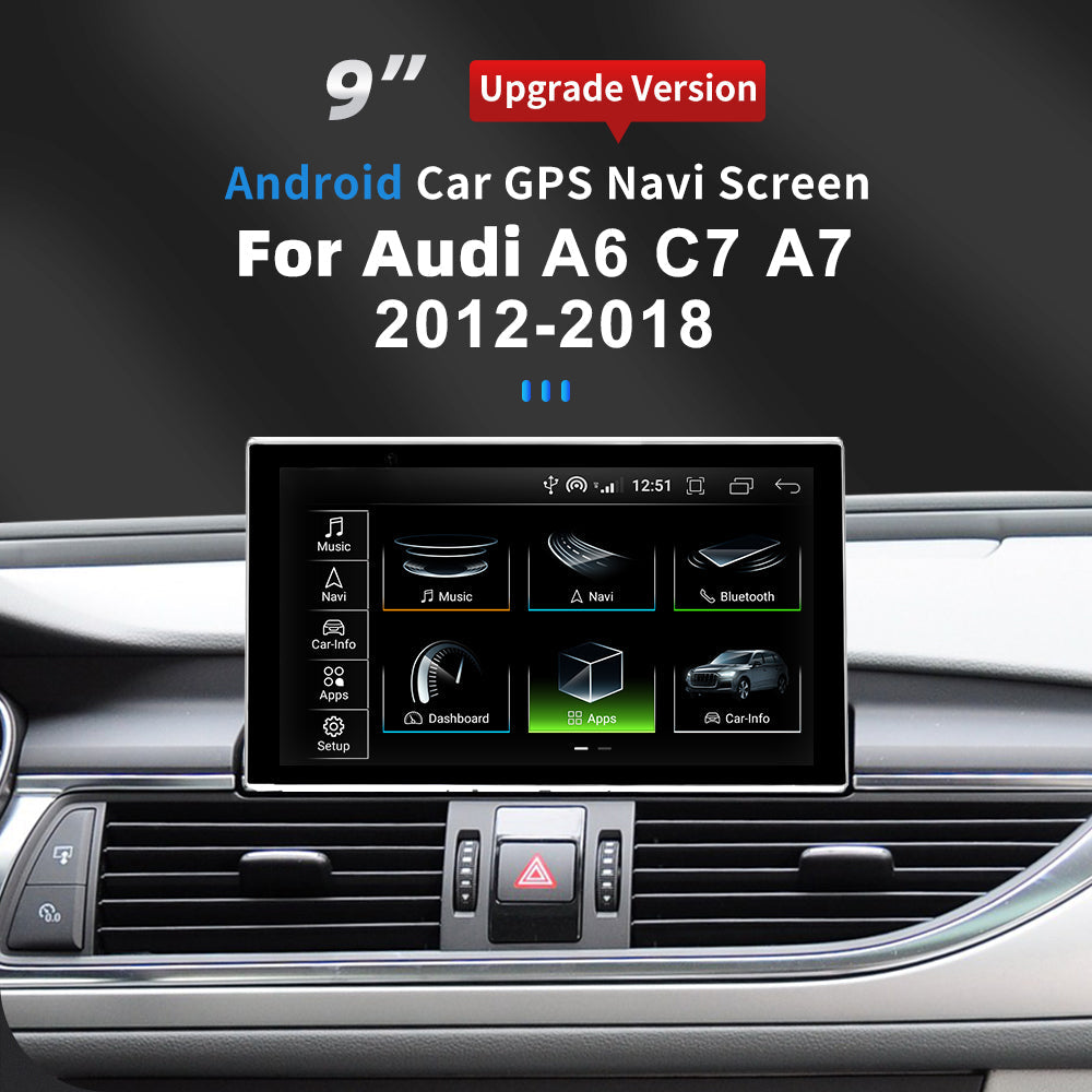 9" Android 13 Car Multimedia Touchscreen for Audi A6 C7 A7 2012-2018