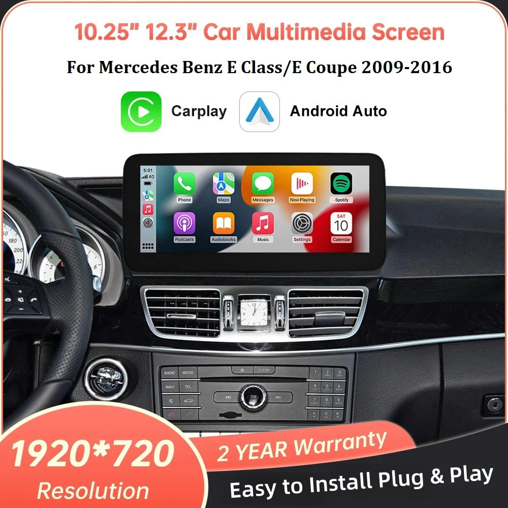 Mercedes Benz E Class/E Coupe W207 2009-2016 Wireless Apple CarPlay Android Auto Car Multimedia Linux Touch Screen