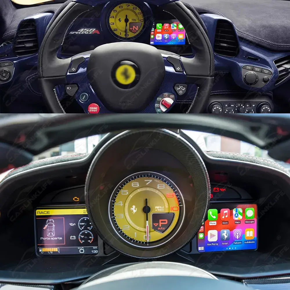 Wireless Apple Carplay & Android Auto for Ferrari 458 (F142) 488 (F142M) F12Berlinetta (F152) F8 (F142MFL) 812 Superfast (F152M) GTC4Lusso (F151M) Portofino (F164) Roma (F169) 296 (F171) SF90 (F173) California T (F149M) 2009-2025