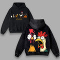 Humorous Chicken Life Cycle Hoodie, Roasted Chicken Evolution