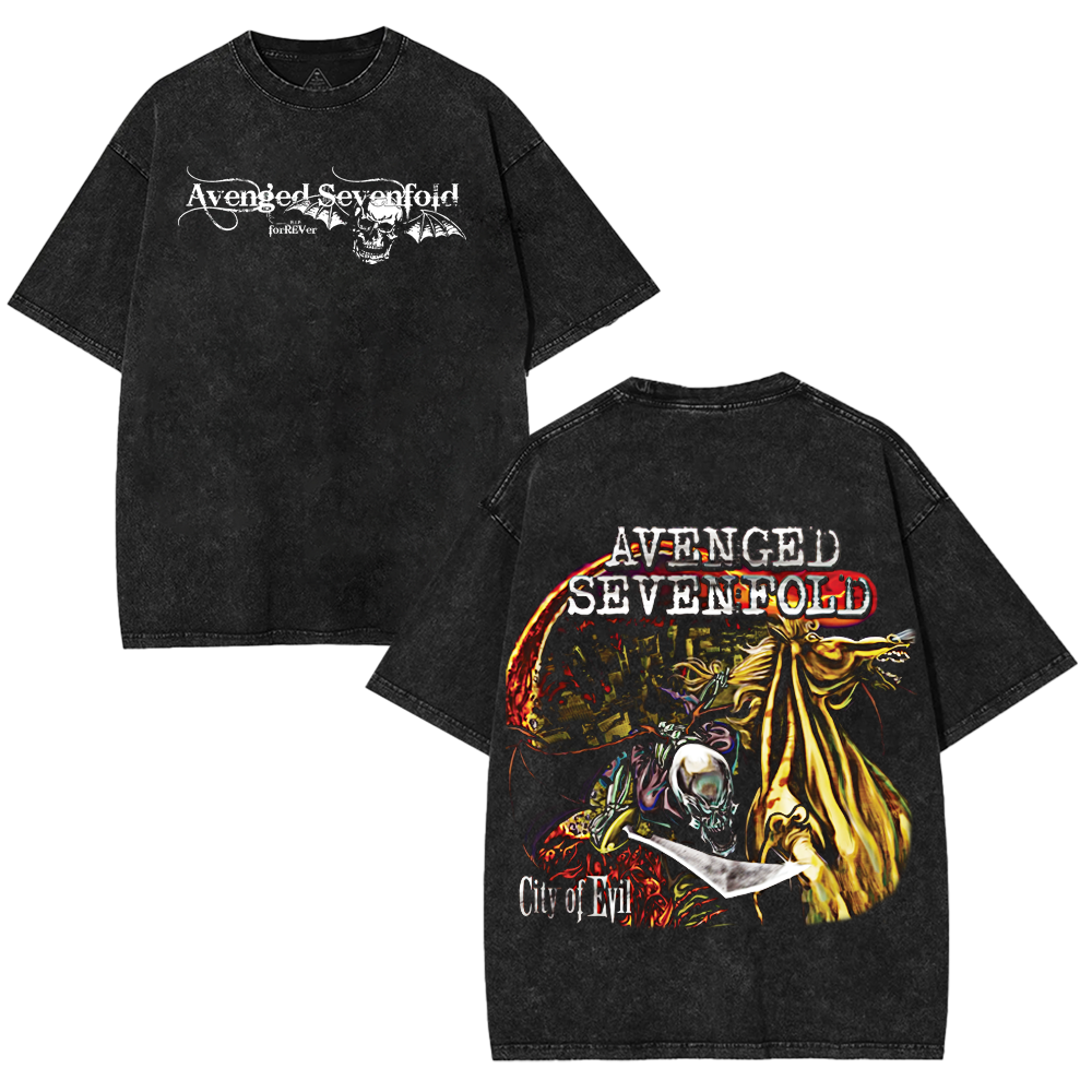 Avenged sevenfold City of Evil Shirt Oversized Washed Heavyweight