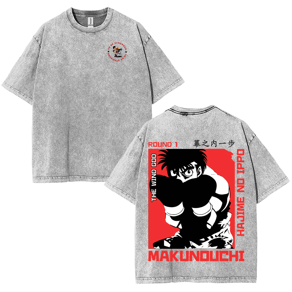 TTT'|Hajime No Ippo Retro Vintage "To Be Stronger" Boxing Tee - Premium American-Made Washe | 'TTT'