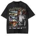 Retro Limited Oblivion Game Washed shirts Vintage Graphic Tee [TPR]
