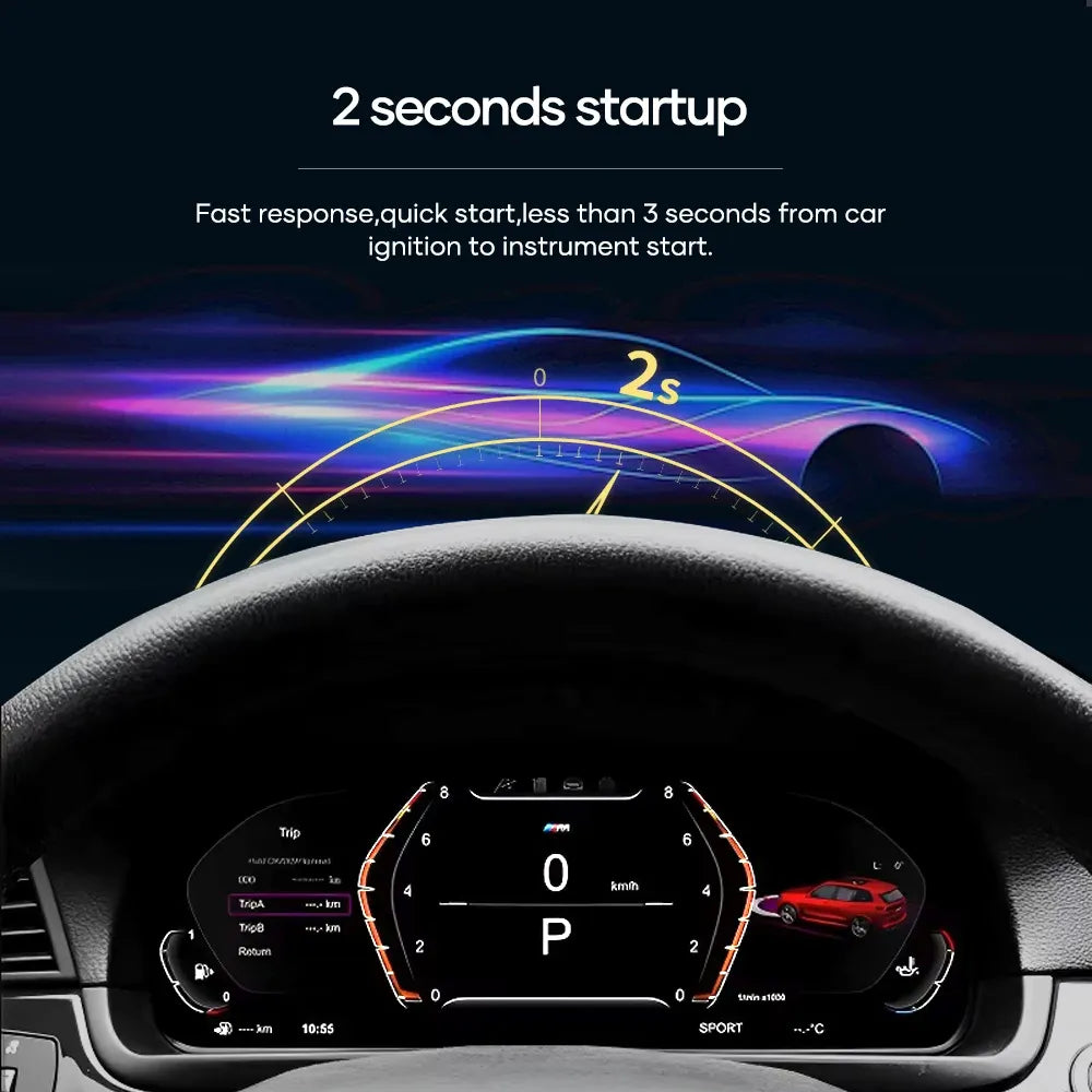 LCD Digital Cluster For BMW 1 2 3 4 5 6 7 Series X1 X2 X3 X4 X5 X6 GT 2010-2019 Linux Digital LCD Dashboard Instrument Gauge Cluster