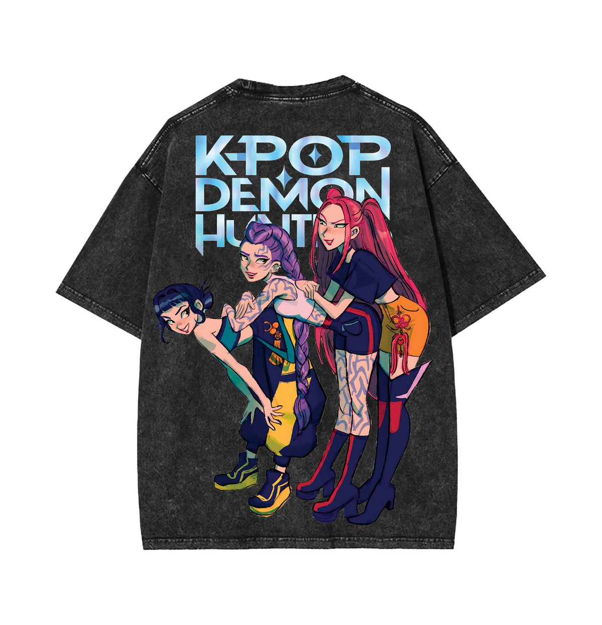 K-Pop Demon Hunters Huntrix Shirt Vintage Washed Tee (DSG)