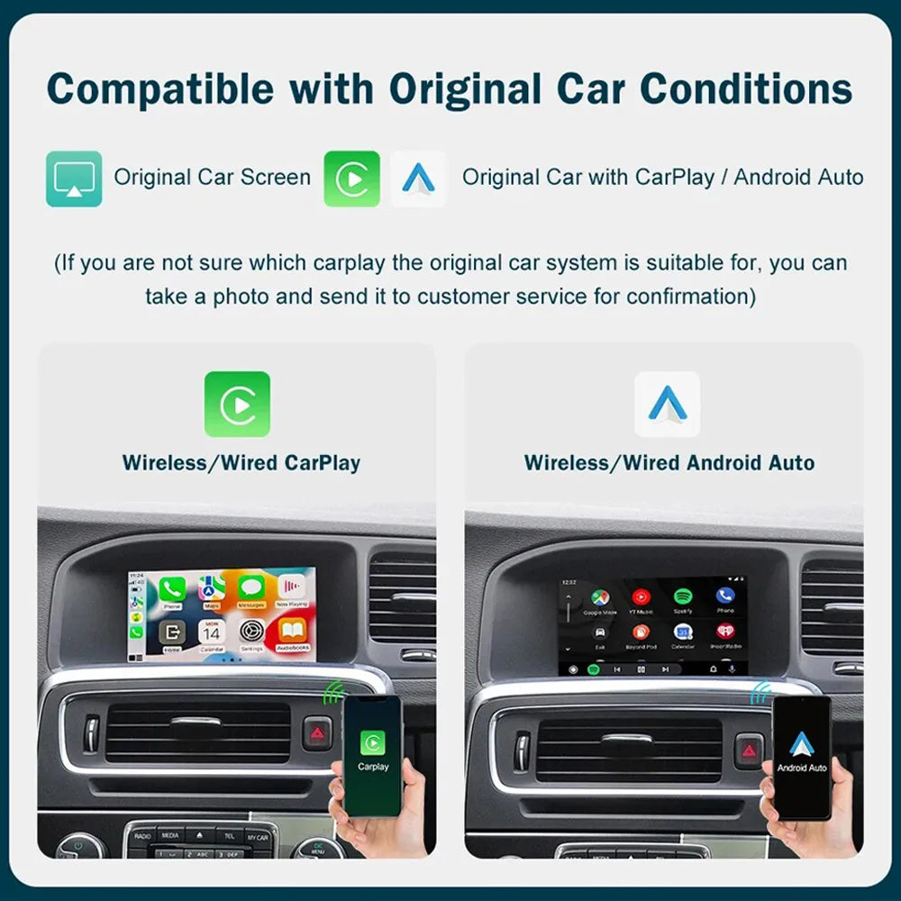 Wireless Apple CarPlay/Android Auto Upgrade Module for Volvo XC60 S60 V40 V60 2010-2019