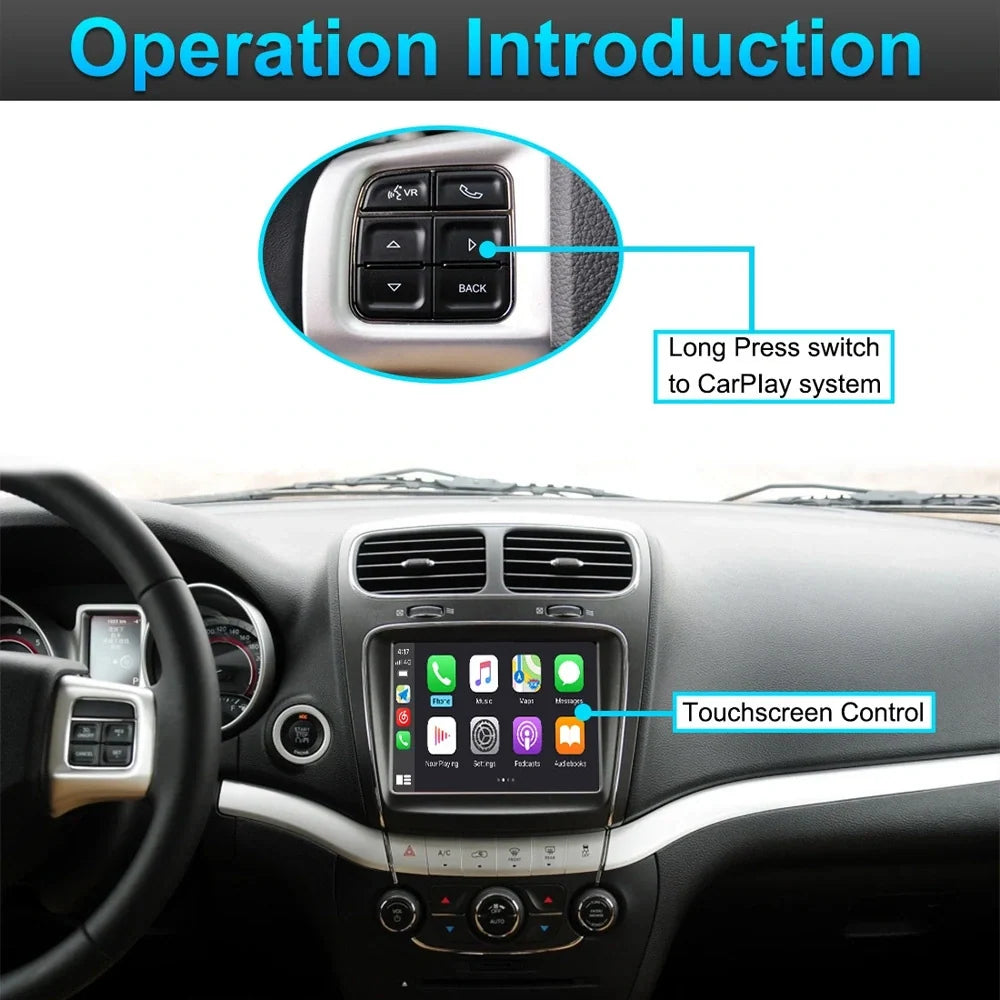 Wireless CarPlay Android Auto Upgrade Module for Dodge 8.4 inch Charger Ram Challenger Journey Durango Car Play Retrofit