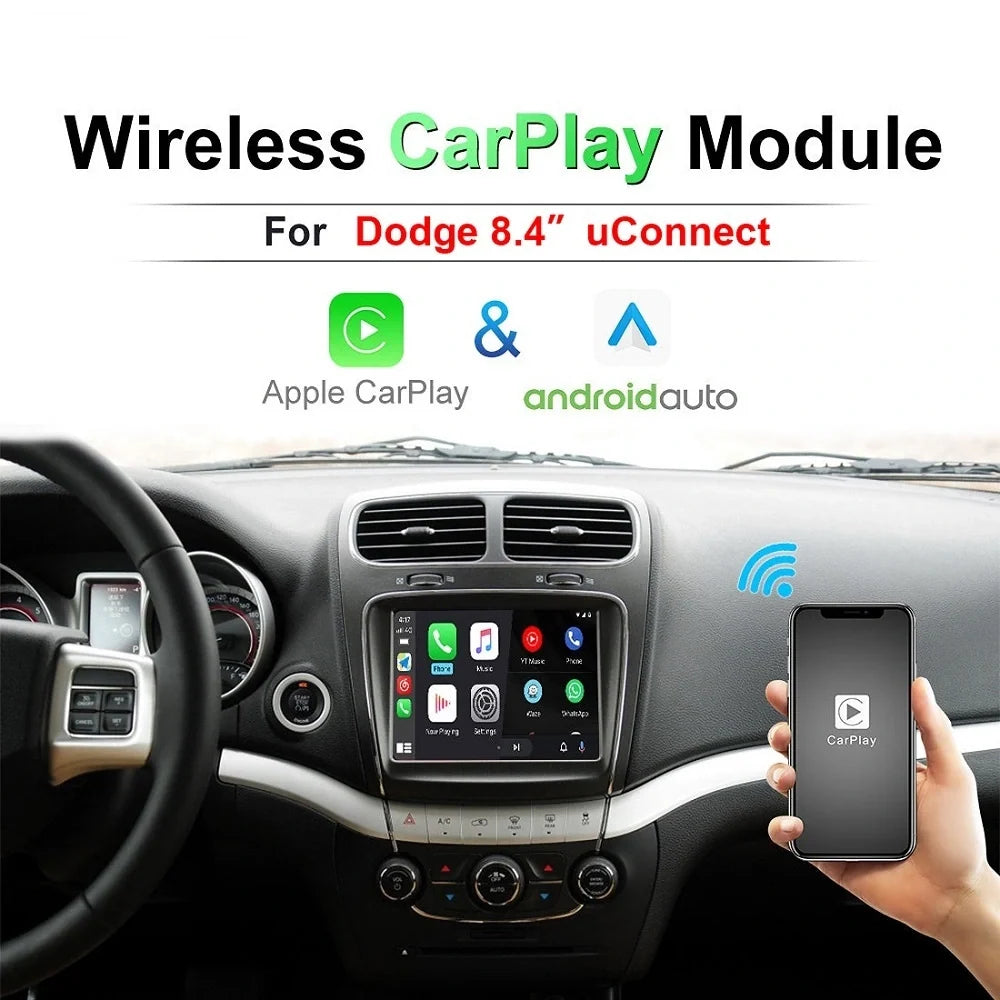 Wireless CarPlay Android Auto Upgrade Module for Dodge 8.4 inch Charger Ram Challenger Journey Durango Car Play Retrofit