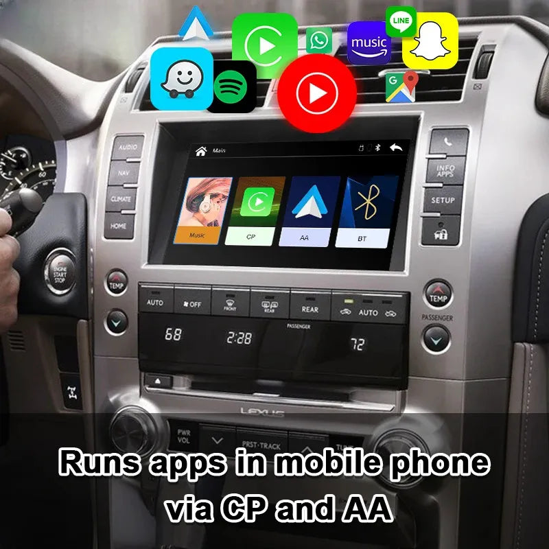 Wireless CarPlay Module for 2013-2021 Lexus GX460 LX570  Land Cruiser LC200 Crown with Android Auto